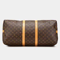 Louis Vuitton Brown Monogram Keepall Bandouliere 55
