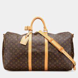 Louis Vuitton Brown Monogram Keepall Bandouliere 55