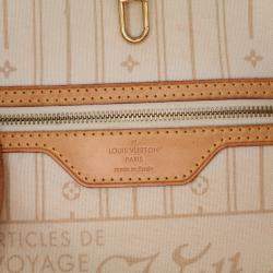 Pre Owned Louis Vuitton White Damier Azur Neverfull MM