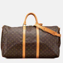 Louis Vuitton Brown Monogram Keepall Bandouliere 55