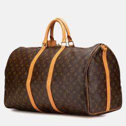 Louis Vuitton Brown Monogram Keepall Bandouliere 55