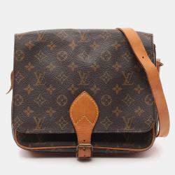 Pre Owned Louis Vuitton Brown Monogram Canvas Cartouchiere GM Shoulder Bag