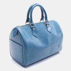Louis Vuitton Speedy 25 Hand Bag Epi Leather Toledo Blue