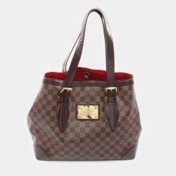 Pre Owned Louis Vuitton Brown Damier Ebene Canvas Hampstead MM Tote Bag