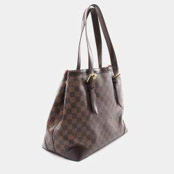 Pre Owned Louis Vuitton Brown Damier Ebene Canvas Hampstead MM Tote Bag