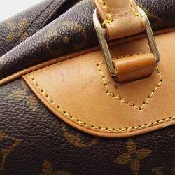 Pre Owned  Louis Vuitton Brown Monogram Leather Deauville Bowling Bag