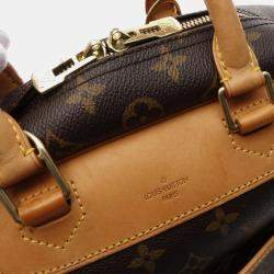 Pre Owned  Louis Vuitton Brown Monogram Leather Deauville Bowling Bag