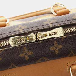 Pre Owned  Louis Vuitton Brown Monogram Leather Deauville Bowling Bag