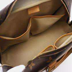 Pre Owned  Louis Vuitton Brown Monogram Leather Deauville Bowling Bag