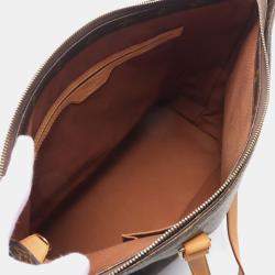 Pre Owned  Louis Vuitton Brown Monogram Leather Cabas Mezzo Tote Bag
