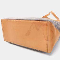 Pre Owned  Louis Vuitton Brown Monogram Leather Cabas Mezzo Tote Bag