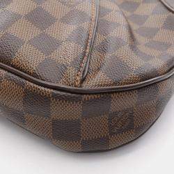 Pre Owned Louis Vuitton Brown Ebene Damier Leather Thames PM Shoulder Bag