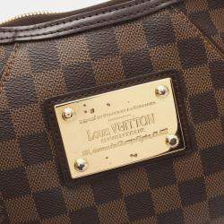 Pre Owned Louis Vuitton Brown Ebene Damier Leather Thames PM Shoulder Bag