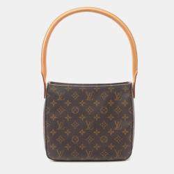 Pre Owned Louis Vuitton Looping MM Shoulder Bag Monogram Canvas Brown