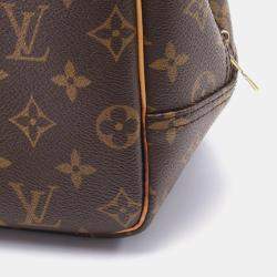 Pre Owned Louis Vuitton Deauville Brown Monogram Canvas Top Handle Bag