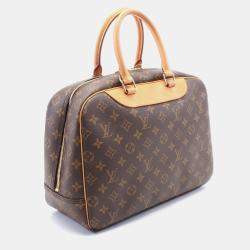 Pre Owned Louis Vuitton Deauville Brown Monogram Canvas Top Handle Bag
