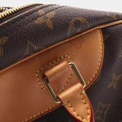 Pre Owned Louis Vuitton Deauville Brown Monogram Canvas Top Handle Bag
