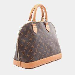 Pre Owned Louis Vuitton Alma Brown Monogram Canvas Top Handle Bag