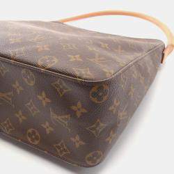Pre Owned Louis Vuitton Looping GM Brown Monogram Canvas Shoulder Bag
