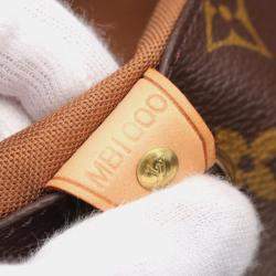 Pre Owned Louis Vuitton Sac Shopping Tote Shoulder Bag Monogram Leather Brown