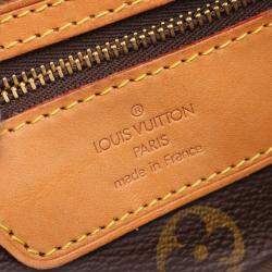 Pre Owned Louis Vuitton Sac Shopping Tote Shoulder Bag Monogram Leather Brown