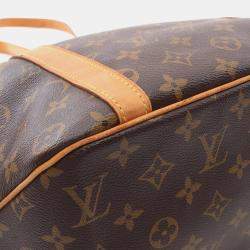 Pre Owned Louis Vuitton Sac Shopping Tote Shoulder Bag Monogram Leather Brown