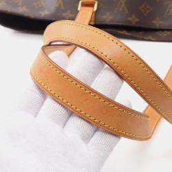 Pre Owned Louis Vuitton Sac Shopping Tote Shoulder Bag Monogram Leather Brown