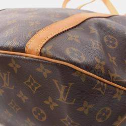 Pre Owned Louis Vuitton Sac Shopping Tote Shoulder Bag Monogram Leather Brown