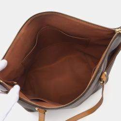 Pre Owned Louis Vuitton Totally MM Tote Shoulder Bag Monogram Leather Brown