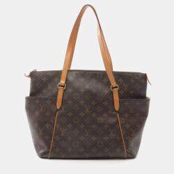 Pre Owned Louis Vuitton Totally MM Tote Shoulder Bag Monogram Leather Brown
