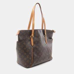 Pre Owned Louis Vuitton Totally MM Tote Shoulder Bag Monogram Leather Brown