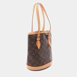 Pre Owned Louis Vuitton Bucket PM Brown Monogram Canvas Tote Bag