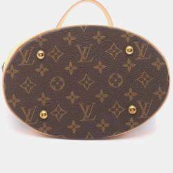 Pre Owned Louis Vuitton Bucket PM Brown Monogram Canvas Tote Bag