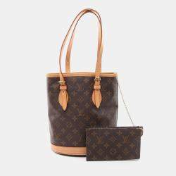 Pre Owned Louis Vuitton Bucket PM Brown Monogram Canvas Tote Bag