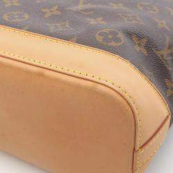 Louis Vuitton Lockit Hand Bag Monogram Leather Brown