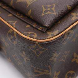 Pre Owned Louis Vuitton Viva Cite GM Brown Monogram Canvas Shoulder Bag