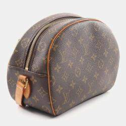 Pre Owned Louis Vuitton Blois Shoulder Crossbody Bag  Monogram Leather Brown