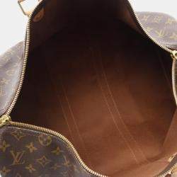 Louis Vuitton Keepall 45 Travel Hand Bag Monogram Leather Brown