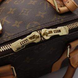 Louis Vuitton Keepall 45 Travel Hand Bag Monogram Leather Brown