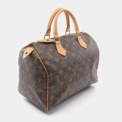 Louis Vuitton Speedy 30 Hand Bag Monogram Leather Brown