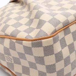 Louis Vuitton Siracusa Mm Shoulder Bag  Damier Azur White