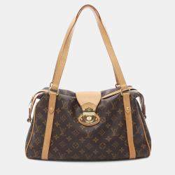 Pre Owned Louis Vuitton Stresa PM Brown Monogram Canvas Shoulder Bag 
