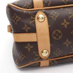 Pre Owned Louis Vuitton Stresa PM Brown Monogram Canvas Shoulder Bag 