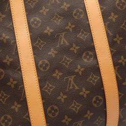 Louis Vuitton Keepall 55 Brown Monogram Leather Travel Bag 