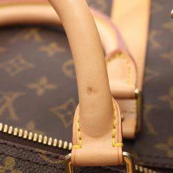 Louis Vuitton Keepall 55 Brown Monogram Leather Travel Bag 