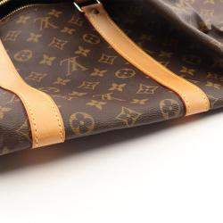 Louis Vuitton Keepall 55 Brown Monogram Leather Travel Bag 