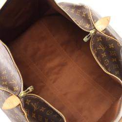 Louis Vuitton Keepall 55 Brown Monogram Leather Travel Bag 