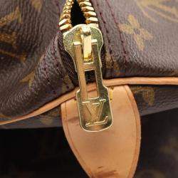 Louis Vuitton Keepall 55 Brown Monogram Leather Travel Bag 
