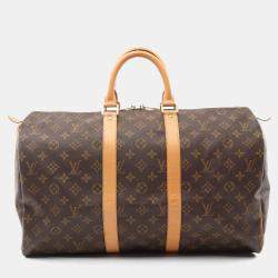 Louis Vuitton Keepall 45 Hand Travel Bag  Monogram Leather Brown