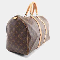 Louis Vuitton Keepall 45 Hand Travel Bag  Monogram Leather Brown